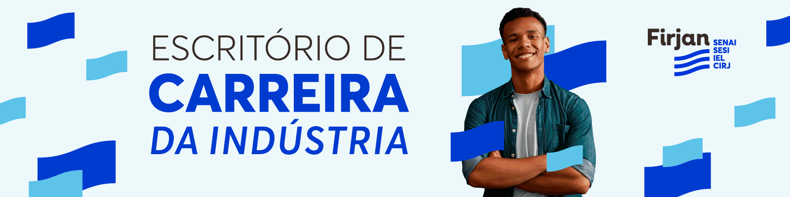 estudante de braços cruzados escritório de carreiras